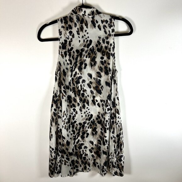 Equipment Femme Women's Silk Crepe Leopard Collared Shirt Sz XS Animal Print - Picture 7 of 9